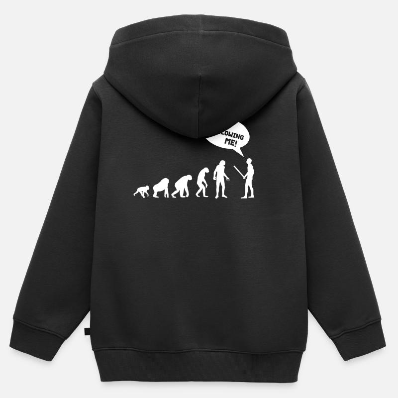 EVOLUTION - Kids Premium Organic Zip-up Hoodie - black