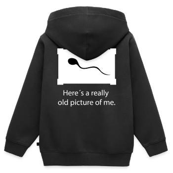 Old Picture of me - Kinder Premium Organic Zip Hoodie - Schwarz - Hinten - AI Model Kid Male (0cm)