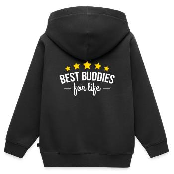 Meilleur Amis Cadeau Amis - Sweat Premium à capuche zippé enfant bio - noir - Dos - AI Model Kid Male (0cm)