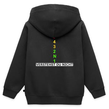 Motorrad Gangschaltung Gänge Bike Biker Bikes - Kinder Premium Organic Zip Hoodie - Schwarz - Hinten - AI Model Kid Male (0cm)