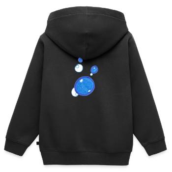Bulle d'eau - Sweat Premium à capuche zippé enfant bio - noir - Dos - AI Model Kid Male (0cm)
