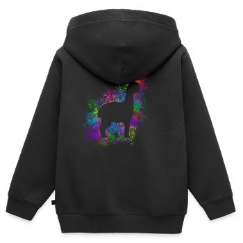 alpaga doux - Sweat Premium à capuche zippé enfant bio - noir - Dos - AI Model Kid Male (0cm)
