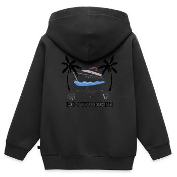 Ich Will Bootfahren - Kinder Premium Organic Zip Hoodie - Schwarz - Hinten - AI Model Kid Male (0cm)