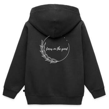 se concentrer sur le bien - Sweat Premium à capuche zippé enfant bio - noir - Dos - AI Model Kid Male (0cm)
