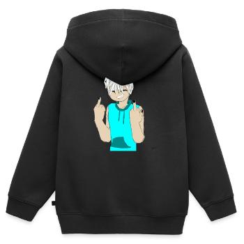 its my choise - Kinder Premium Organic Zip Hoodie - Schwarz - Hinten - AI Model Kid Male (0cm)