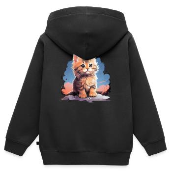 cute baby kitten - Kids Premium Organic Zip-up Hoodie - black - Back - AI Model Kid Male (0cm)