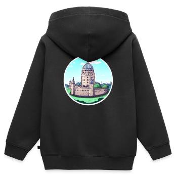Türkische Architektur - Kinder Premium Organic Zip Hoodie - Schwarz - Hinten - AI Model Kid Male (0cm)