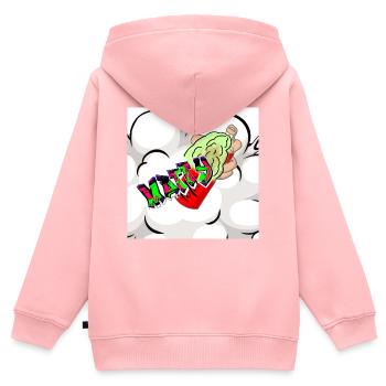 Spray Matty... - Kinder Premium Organic Zip Hoodie - Rosa - Hinten - AI Model Kid Female (0cm)