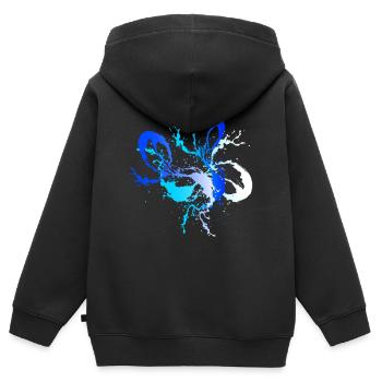 Wasser - Kinder Premium Organic Zip Hoodie - Schwarz - Hinten - AI Model Kid Male (0cm)