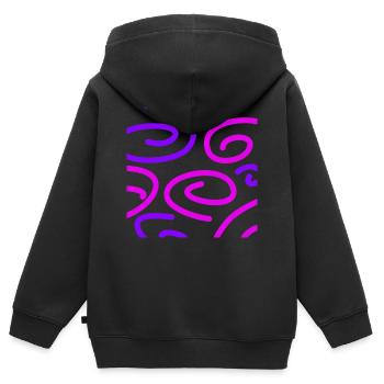 Spiral Four - Sweat Premium à capuche zippé enfant bio - noir - Dos - AI Model Kid Male (0cm)