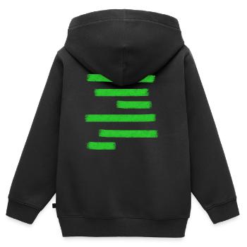 Grüne Farbbalken - Kinder Premium Organic Zip Hoodie - Schwarz - Hinten - AI Model Kid Male (0cm)