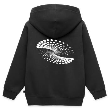 Gedrehte Strudel Spirale Planeten Formation - Kinder Premium Organic Zip Hoodie - Schwarz - Hinten - AI Model Kid Male (0cm)