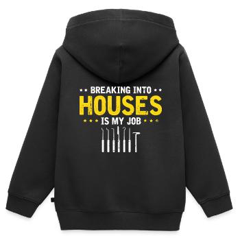 Einbrecher Schlüsseldienst Schließtechniker Design - Kinder Premium Organic Zip Hoodie - Schwarz - Hinten - AI Model Kid Male (0cm)