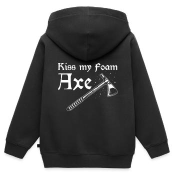 Citation de jeu de rôle pour Larper et Larp - Sweat Premium à capuche zippé enfant bio - noir - Dos - AI Model Kid Male (0cm)