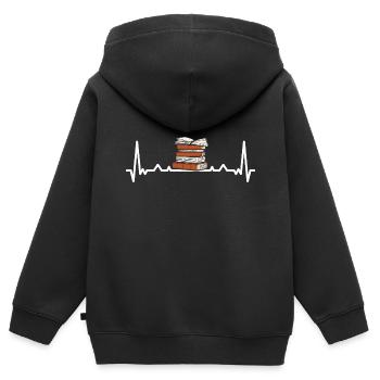 Writer Heartbeat Writing - Kinder Premium Organic Zip Hoodie - Schwarz - Hinten - AI Model Kid Male (0cm)