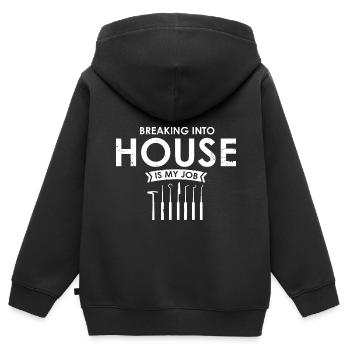Einbrecher Schlüsseldienst Schließtechniker Design - Kinder Premium Organic Zip Hoodie - Schwarz - Hinten - AI Model Kid Male (0cm)