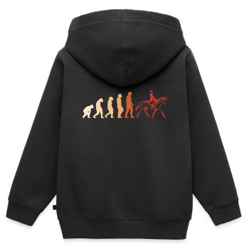 Cavalier Evolution Concours complet - Sweat Premium à capuche zippé enfant bio - noir - Dos - AI Model Kid Male (0cm)