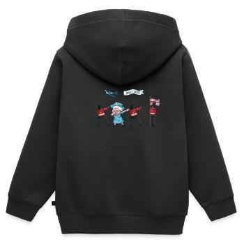 Dabbing British Queen Monarchy Platin-Jubiläum - Kinder Premium Organic Zip Hoodie - Schwarz - Hinten - AI Model Kid Male (0cm)