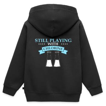 Pool Guy Design pour PoolBoy et Pool Cleaner - Sweat Premium à capuche zippé enfant bio - noir - Dos - AI Model Kid Male (0cm)