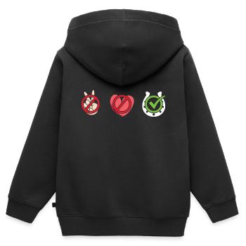 Cavalier Peace Love Cross Country - Sweat Premium à capuche zippé enfant bio - noir - Dos - AI Model Kid Male (0cm)