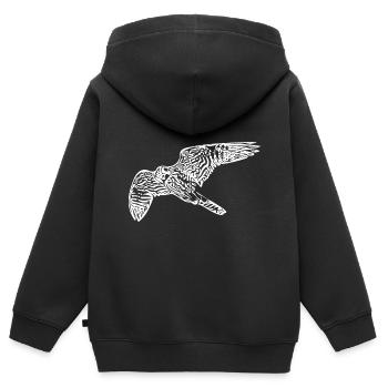Vintage Falke im Flug - Kinder Premium Organic Zip Hoodie - Schwarz - Hinten - AI Model Kid Male (0cm)