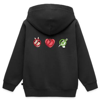 Comédien Peace Love Stand Up Comedy - Sweat Premium à capuche zippé enfant bio - noir - Dos - AI Model Kid Male (0cm)