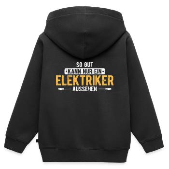 Elektriker Elektrik - Kinder Premium Organic Zip Hoodie - Schwarz - Hinten - AI Model Kid Male (0cm)