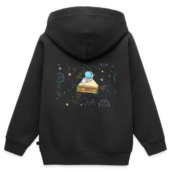 Astronaut Sandwich Liebe Astronomie Sandwich - Kinder Premium Organic Zip Hoodie - Schwarz - Hinten - AI Model Kid Male (0cm)