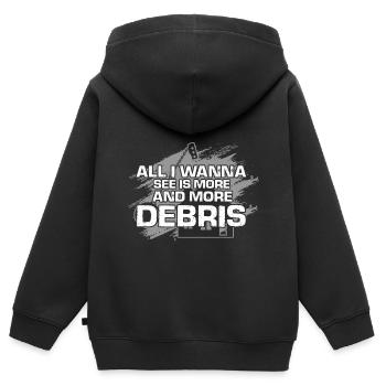 Démolition et rénovation de maisons - Sweat Premium à capuche zippé enfant bio - noir - Dos - AI Model Kid Male (0cm)