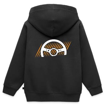 Instructeur de conduite - Sweat Premium à capuche zippé enfant bio - noir - Dos - AI Model Kid Male (0cm)