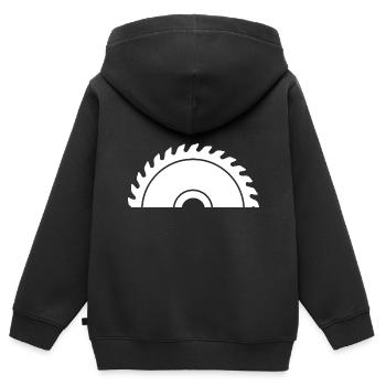 Menuisiers - Sweat Premium à capuche zippé enfant bio - noir - Dos - AI Model Kid Male (0cm)