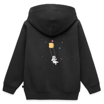 Astronaut Sandwich Liebe Astronomie Sandwich - Kinder Premium Organic Zip Hoodie - Schwarz - Hinten - AI Model Kid Male (0cm)