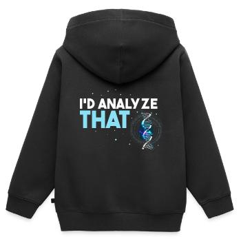 Forensischer Wissenschaftlicher Ermittler - Kinder Premium Organic Zip Hoodie - Schwarz - Hinten - AI Model Kid Male (0cm)