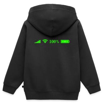internet - Sweat Premium à capuche zippé enfant bio - noir - Dos - AI Model Kid Male (0cm)