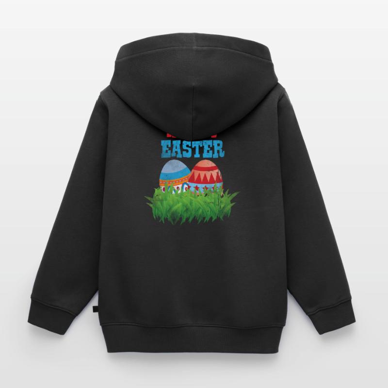 Easter Easter Eggs Easter Bunny Jesus Easter Christian Kids Premium Organic Zip-up Hoodie