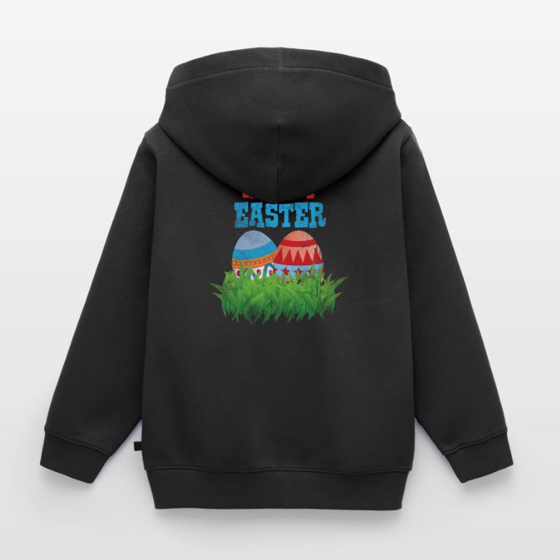 Easter Easter Eggs Easter Bunny Jesus Easter Christian Kids Premium Organic Zip-up Hoodie