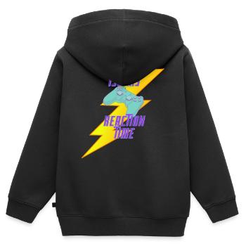 150 MS Reaction Time Shirt für Gamer - Kinder Premium Organic Zip Hoodie - Schwarz - Hinten - AI Model Kid Male (0cm)