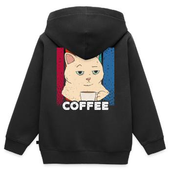 Morgenmuffel - Coffee - Kinder Premium Organic Zip Hoodie - Schwarz - Hinten - AI Model Kid Male (0cm)