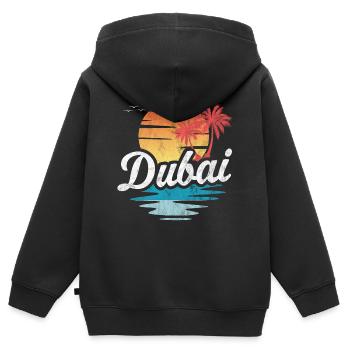 Strand von Dubai - Kinder Premium Organic Zip Hoodie - Schwarz - Hinten - AI Model Kid Male (0cm)
