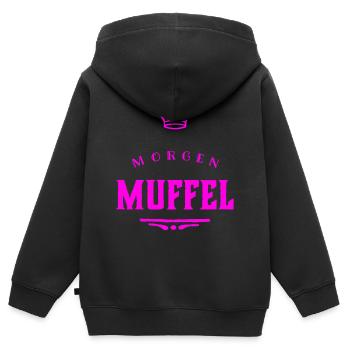 ich habe schlechte Laune - Kinder Premium Organic Zip Hoodie - Schwarz - Hinten - AI Model Kid Male (0cm)