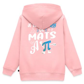 Prof de Maths Happy Cadeau Drôle Mathématicien - Sweat Premium à capuche zippé enfant bio - rose - Dos - AI Model Kid Female (0cm)