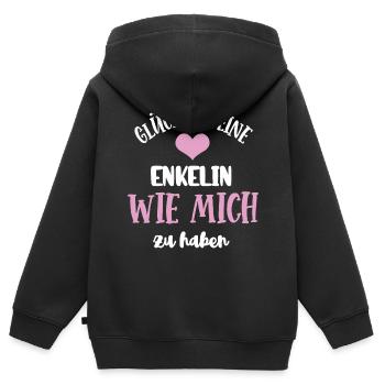 Glück Ist Eine Enkelin Wie Mich Zu Haben Enkelkind - Kinder Premium Organic Zip Hoodie - Schwarz - Hinten - AI Model Kid Male (0cm)