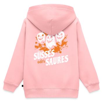 Halloween Süßes oder Saures Kostüm - gruselig - Kinder Premium Organic Zip Hoodie - Rosa - Hinten - AI Model Kid Female (0cm)