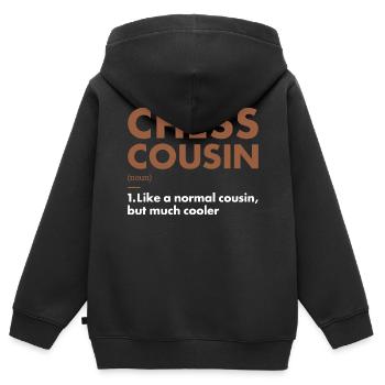 Chess Player Cousin Definition Chess - Kinder Premium Organic Zip Hoodie - Schwarz - Hinten - AI Model Kid Male (0cm)