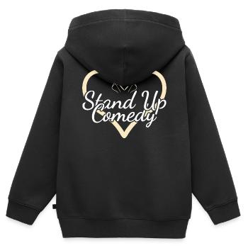 Comedian Heart Stand Up Comedy - Kinder Premium Organic Zip Hoodie - Schwarz - Hinten - AI Model Kid Male (0cm)