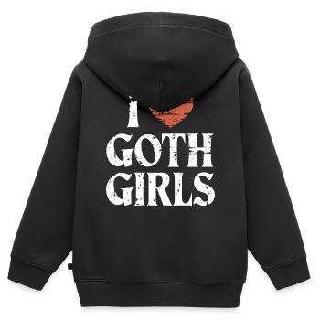 Love Goth Girls! Gothic Aesthetic Goth Mommy - Kids Premium Organic Zip-up Hoodie - black - Back - AI Model Kid Male (0cm)