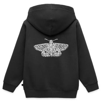Eleganter Vintage Falter - Kinder Premium Organic Zip Hoodie - Schwarz - Hinten - AI Model Kid Male (0cm)