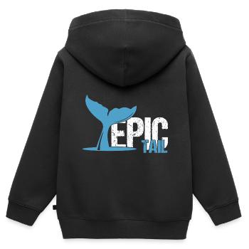 Orca Beobachtung für Buckelwale und Meerwale - Kinder Premium Organic Zip Hoodie - Schwarz - Hinten - AI Model Kid Male (0cm)