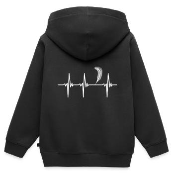 Herzschlag für Federkiel und Tinte Feder - Kinder Premium Organic Zip Hoodie - Schwarz - Hinten - AI Model Kid Male (0cm)
