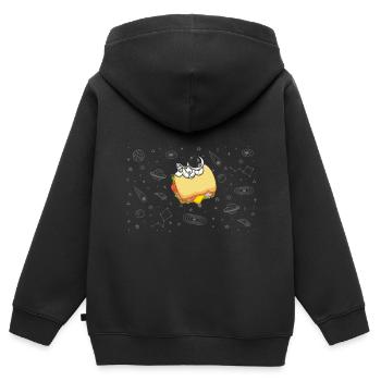 Astronaut Sandwich Liebe Astronomie Sandwich - Kinder Premium Organic Zip Hoodie - Schwarz - Hinten - AI Model Kid Male (0cm)